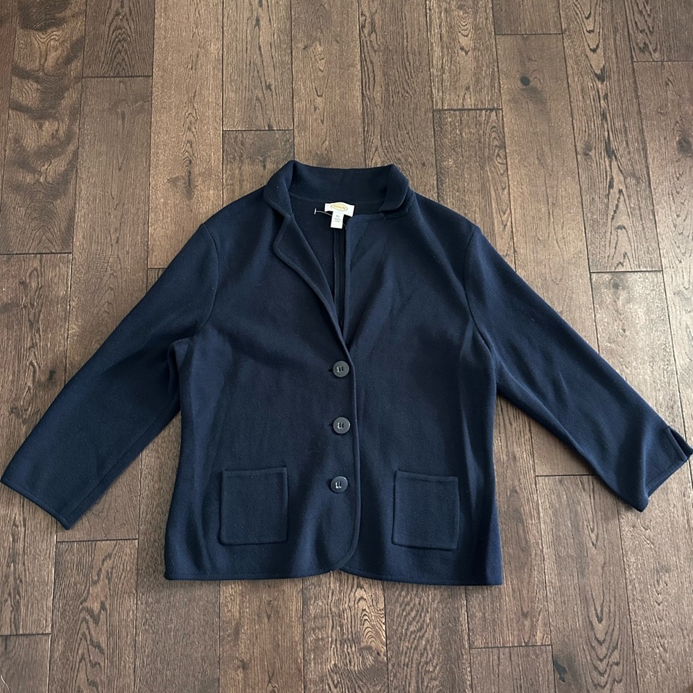 Talbots Navy Cotton Cardigan